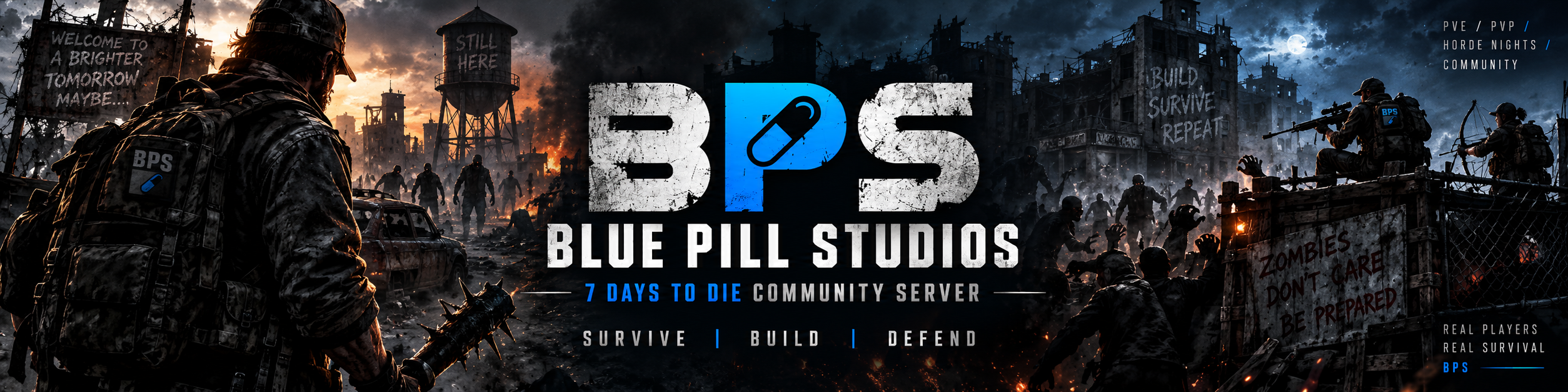 Blue Pill Studios 7 Days to Die community server banner